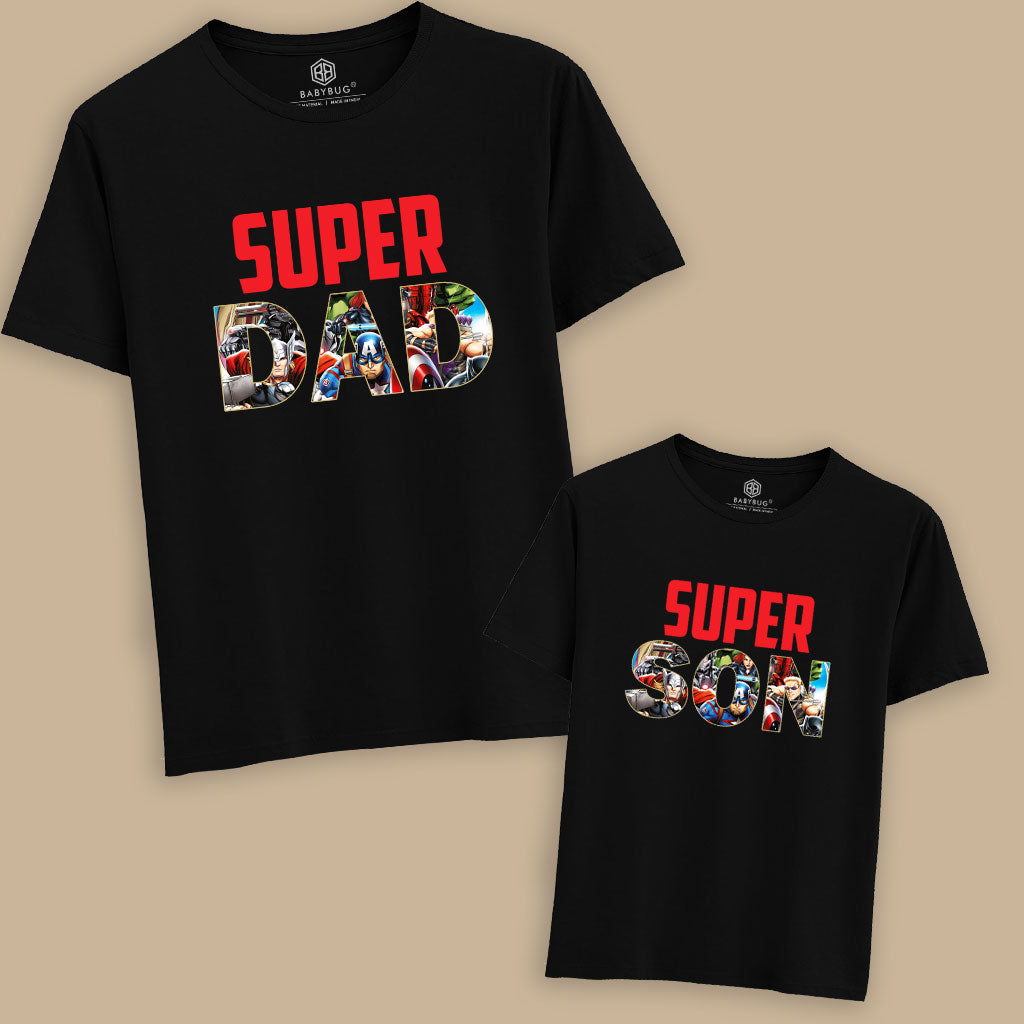 Super Dad & Super Son Matching T-shirts Set