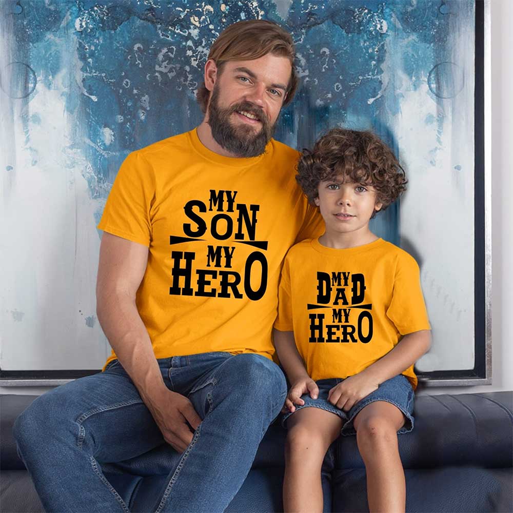 Dad Hero & Son Hero T-shirts Set